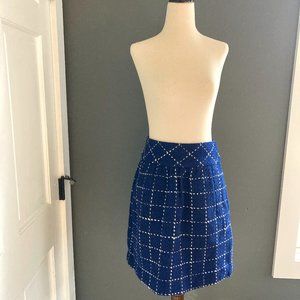Anthropologie Tweed Windowpane Skirt Size 0